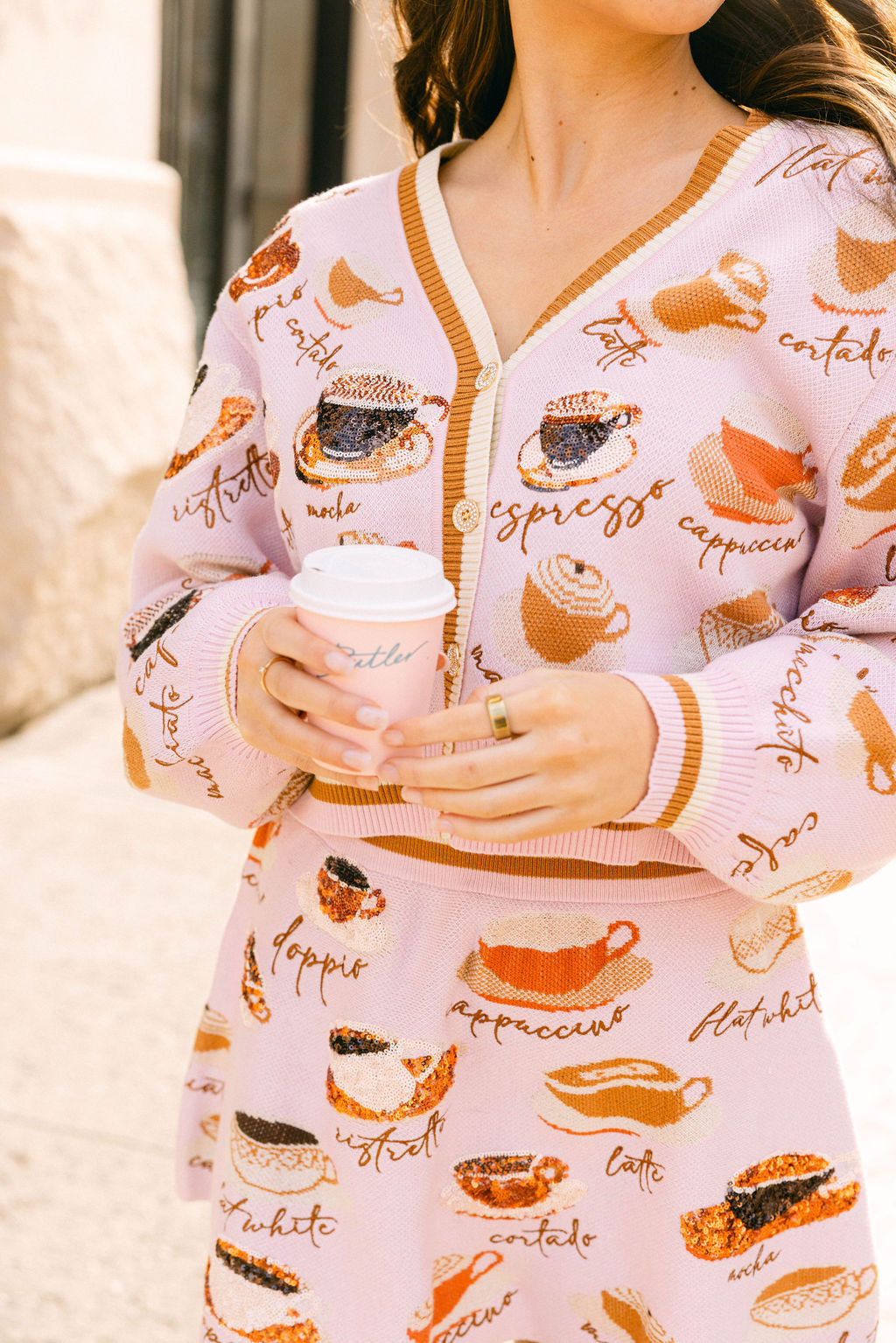 Light Pink Types of Coffee Skirt