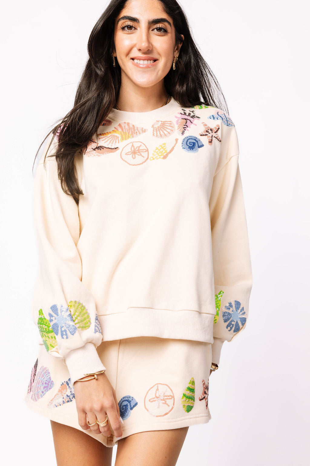 Beige Shell Trim Short