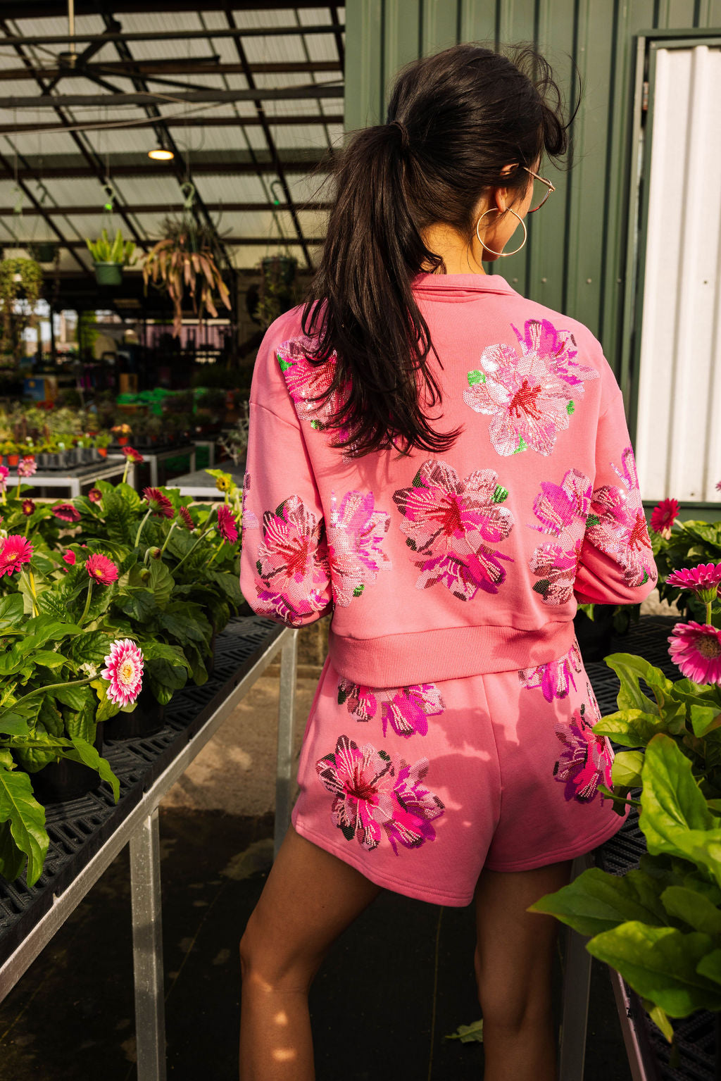 Hot Pink Azalea Henley Short