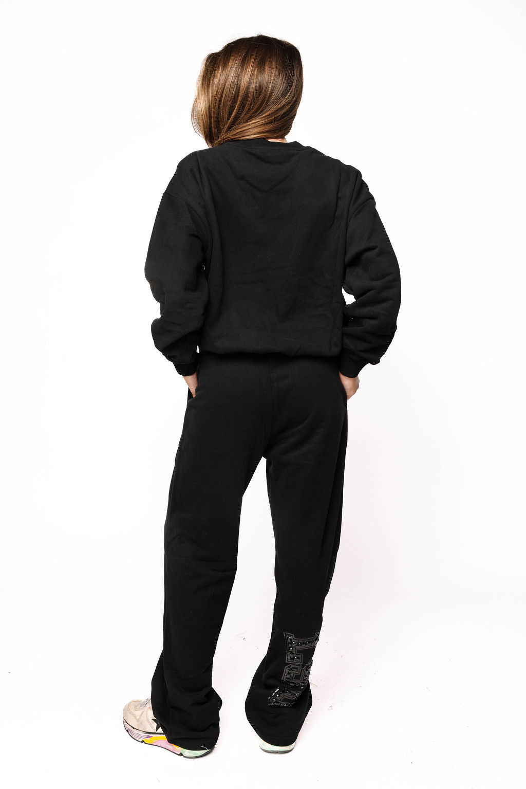 Licensed LSU Black with Black Jewel Letter Sweatpants