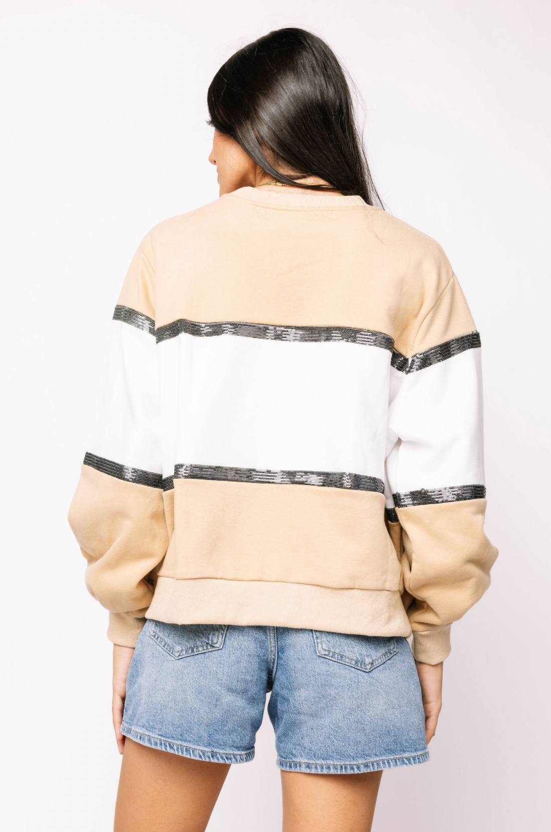 Licensed Sample - 'VU' Colorblock Jewel Letter Sweatshirt