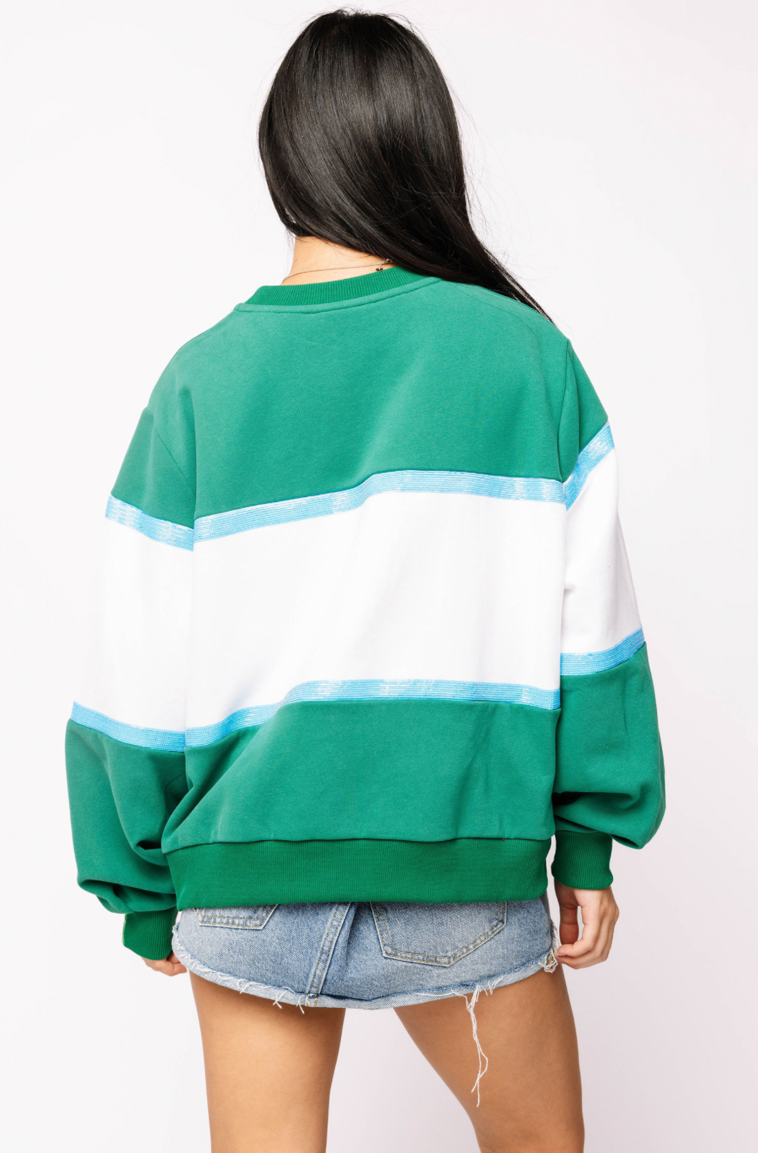 Licensed Sample - 'TU' Colorblock Jewel Letter Sweatshirt