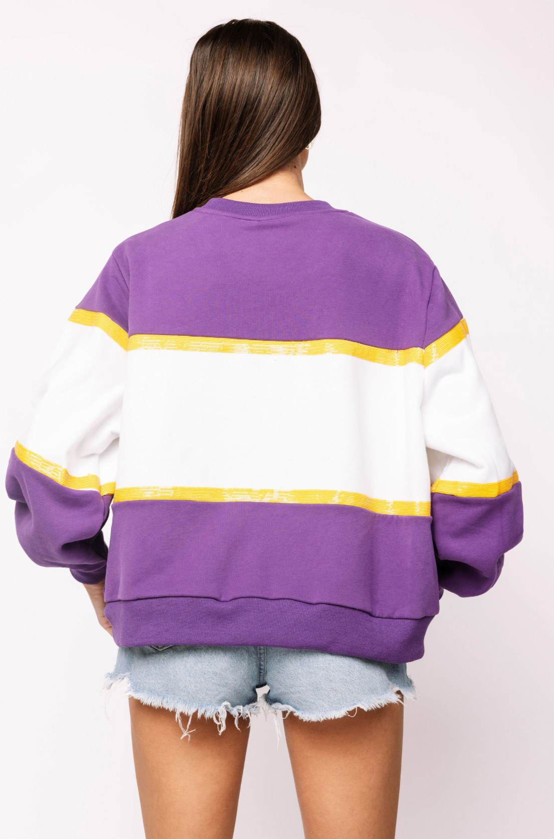 Licensed Sample - 'ECU' Colorblock Jewel Letter Sweatshirt