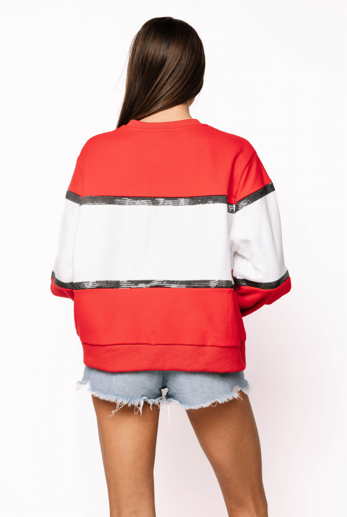 Licensed Sample - 'UGA' Colorblock Jewel Letter Sweatshirt