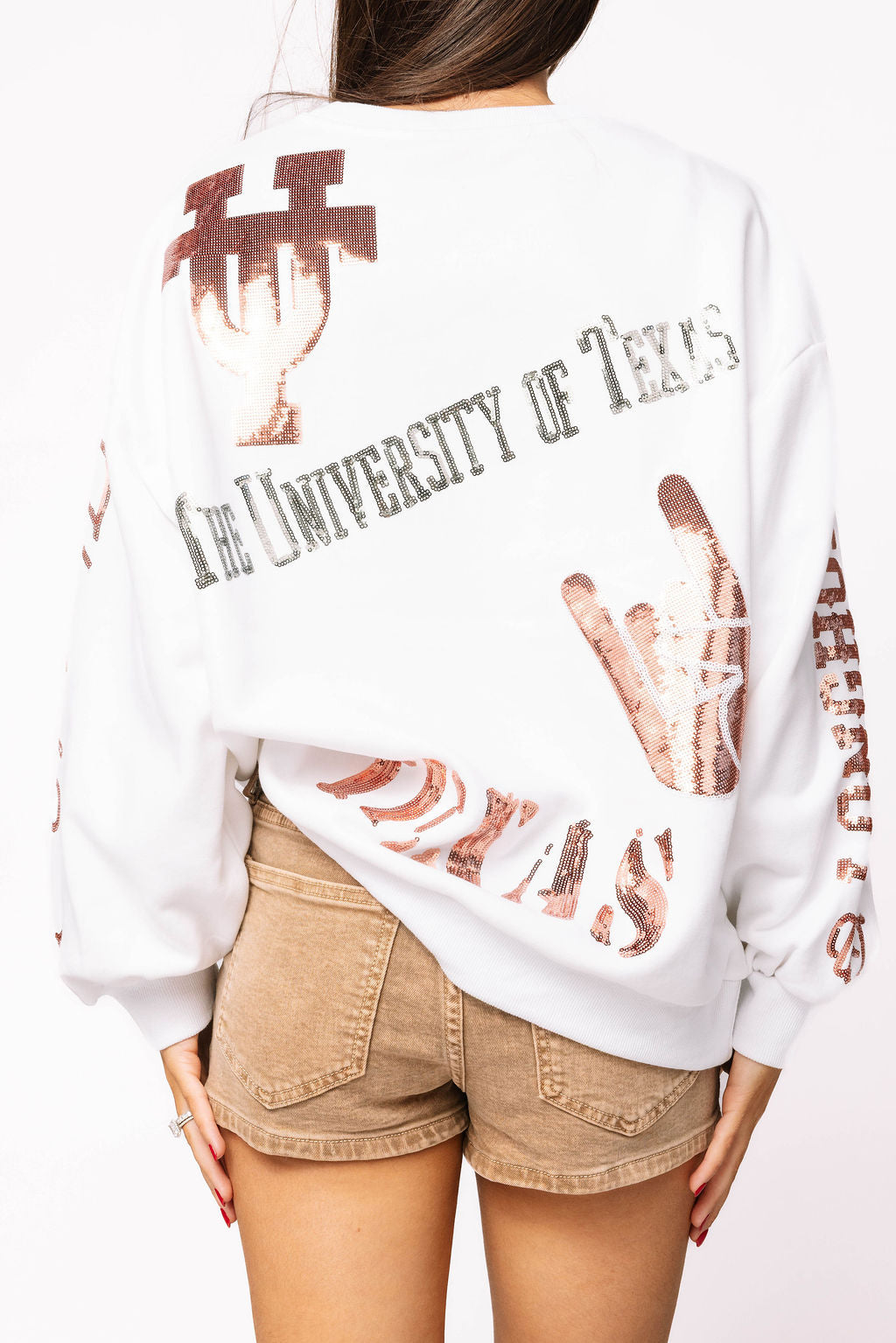 Licensed Texas Big Icons Scattered All Over Sweatshirt