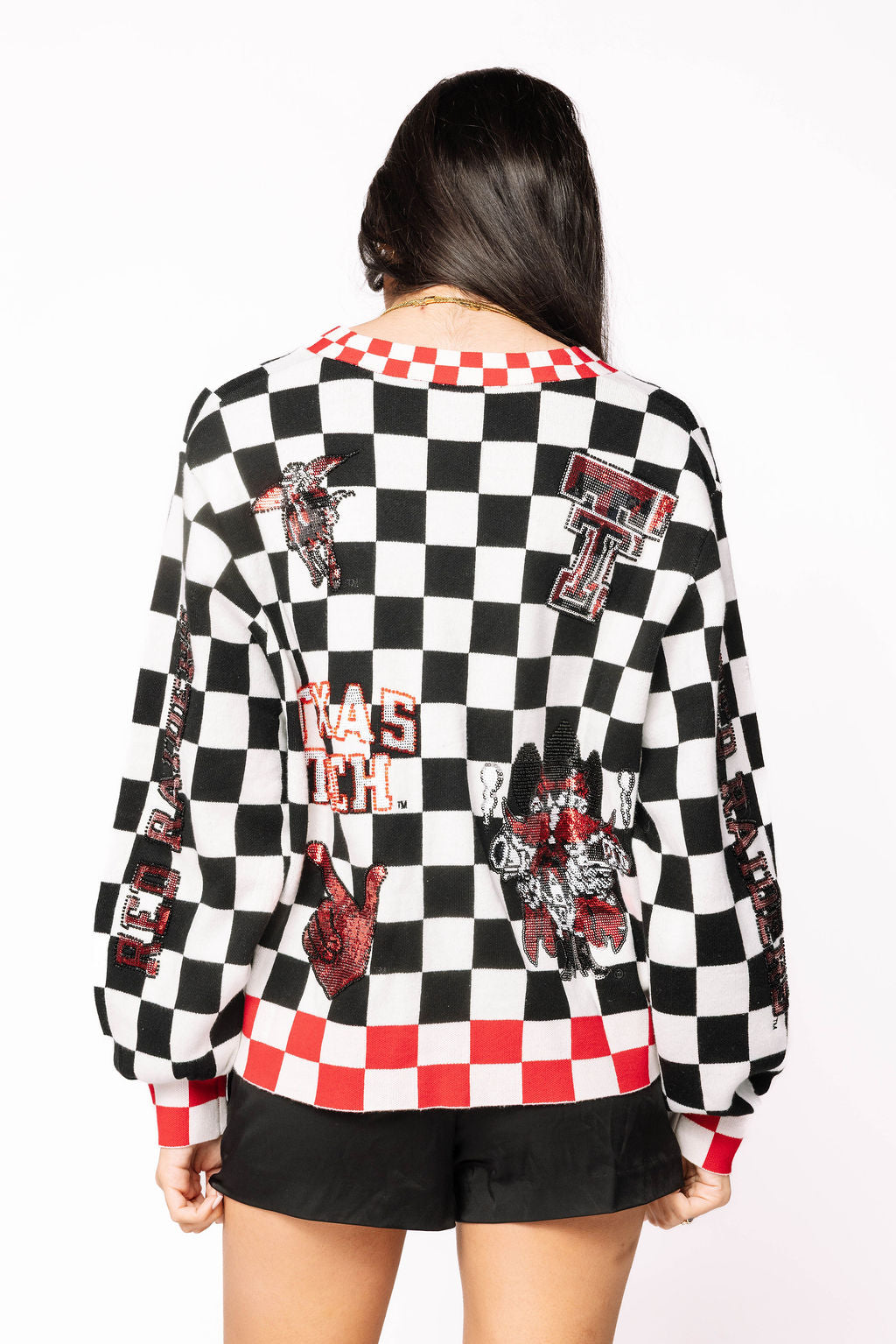 Licensed Texas Tech Checkered Team Icons Cardigan