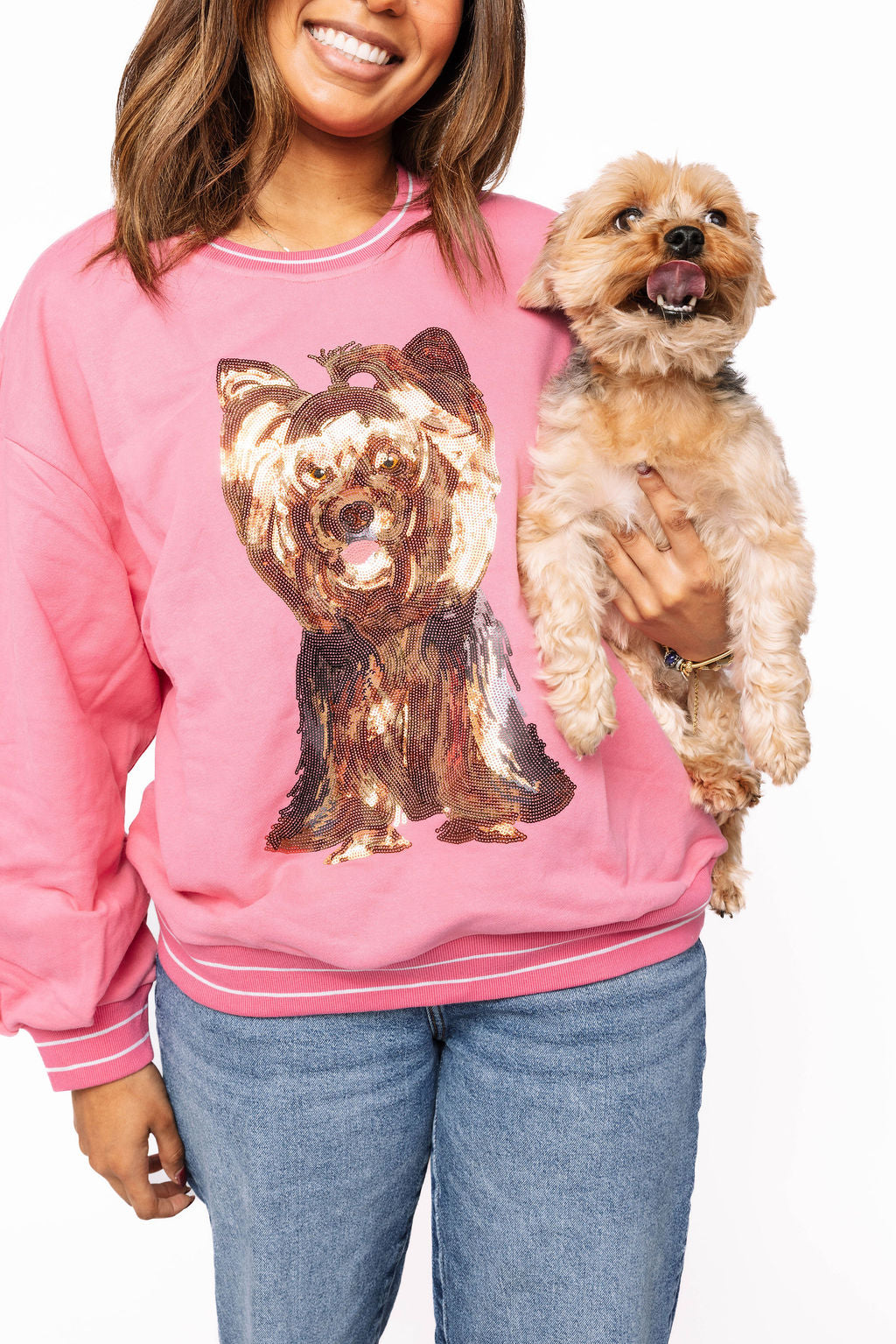 Hot Pink Yorkie Sweatshirt