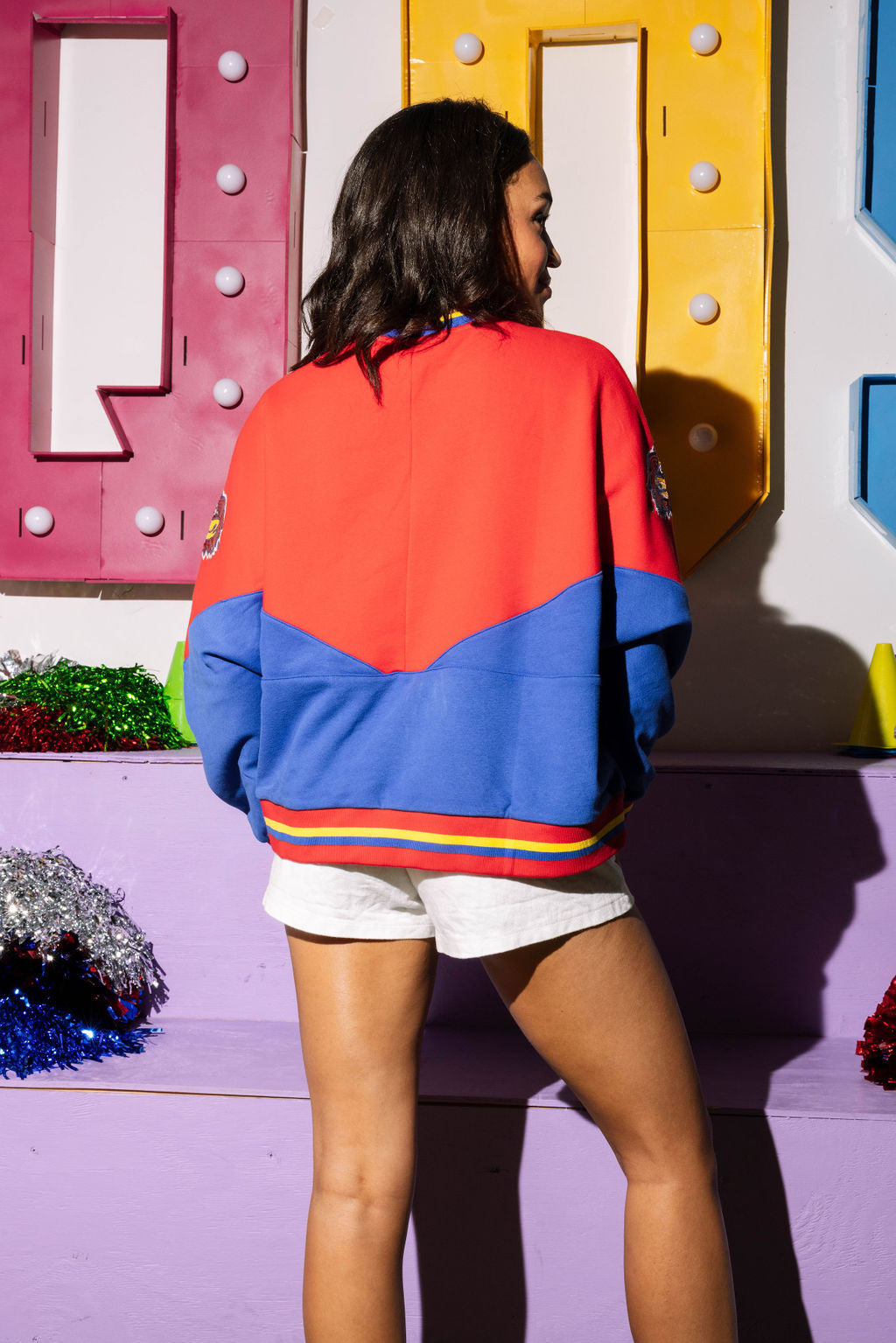 Licensed- Crimson & Blue Two Tone Holographic 'Kansas' Sweatshirt