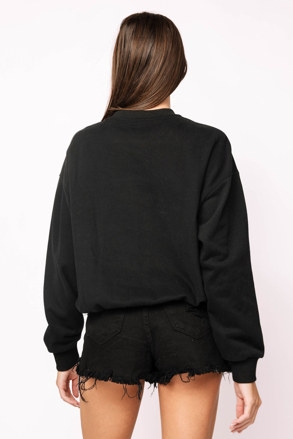 Licensed Arkansas Black with Multi Jewel Letter Sweatshirt