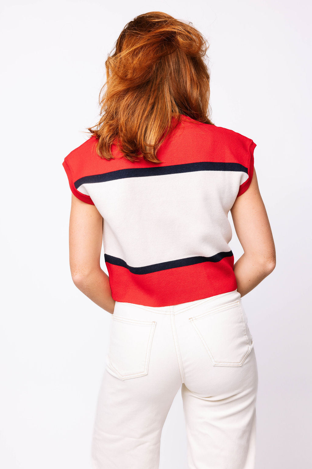 Licensed 'Ole Miss' Colorblock Jewel Letter Short Sleeve Sweater