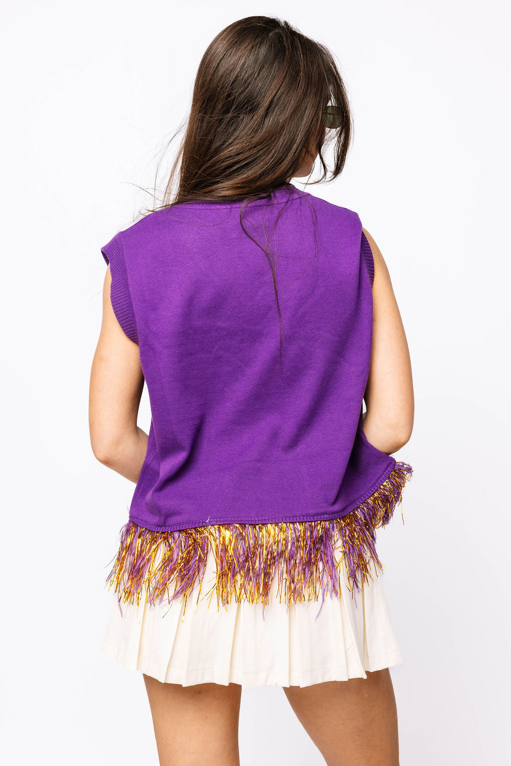 Licensed LSU 'Geaux Tigers' Feather Bottom Tank Sweater