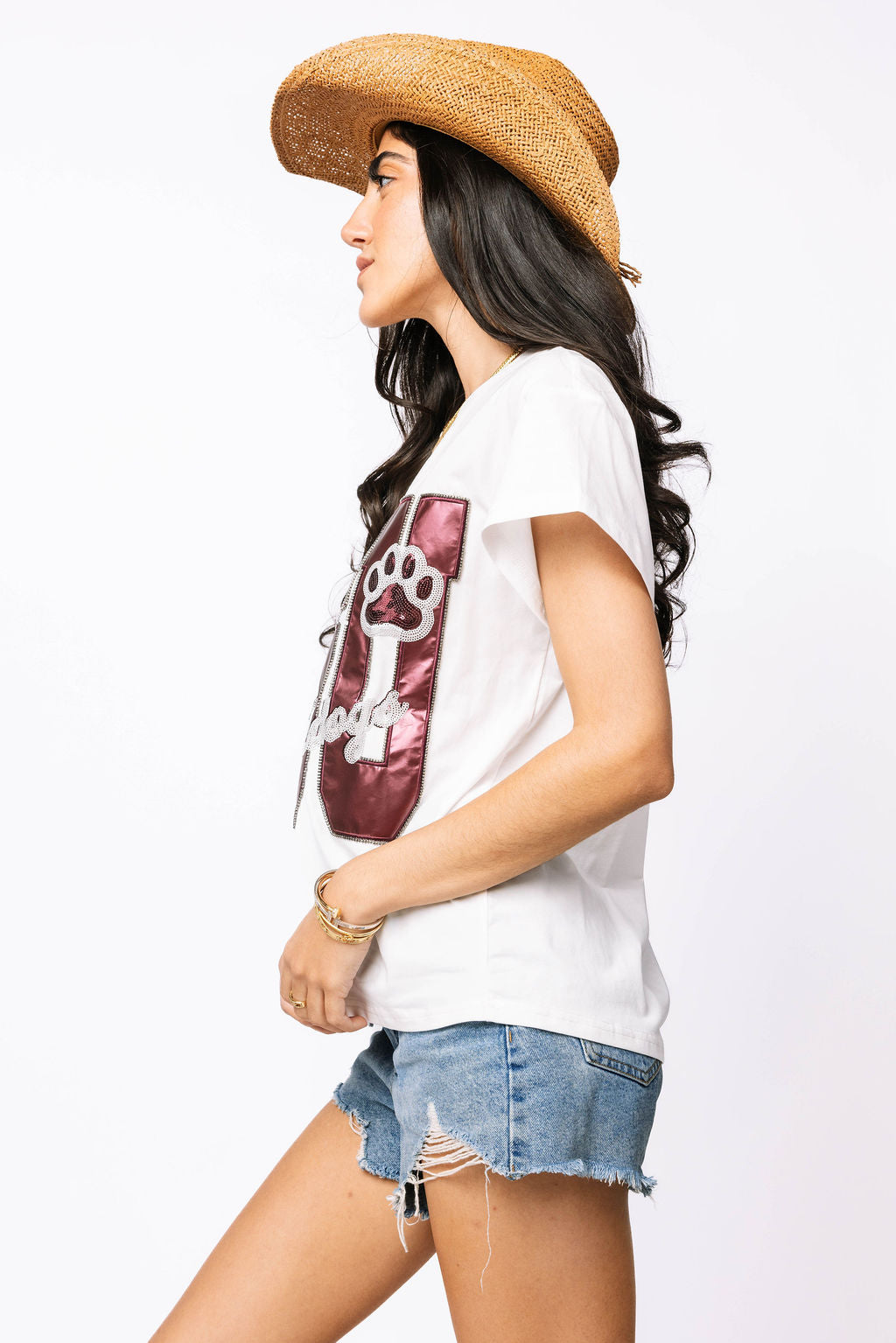 Licensed Miss State Metallic Word With Icons Tee