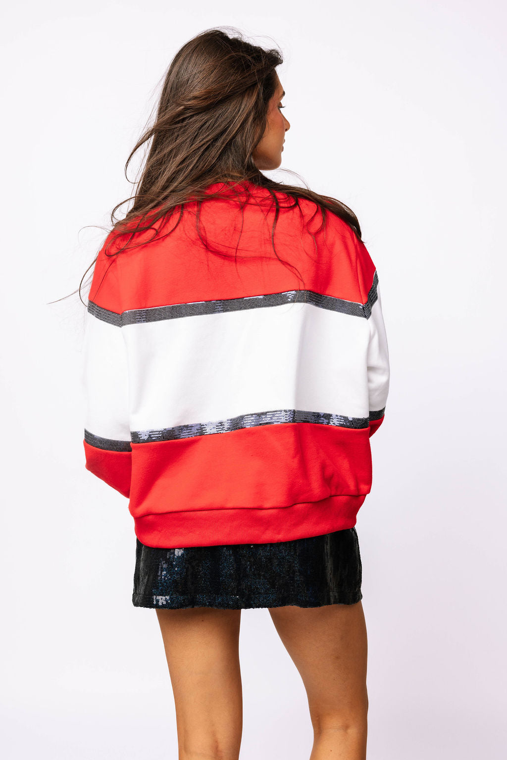 Licensed Ole Miss Colorblock Jewel Letter Sweatshirt