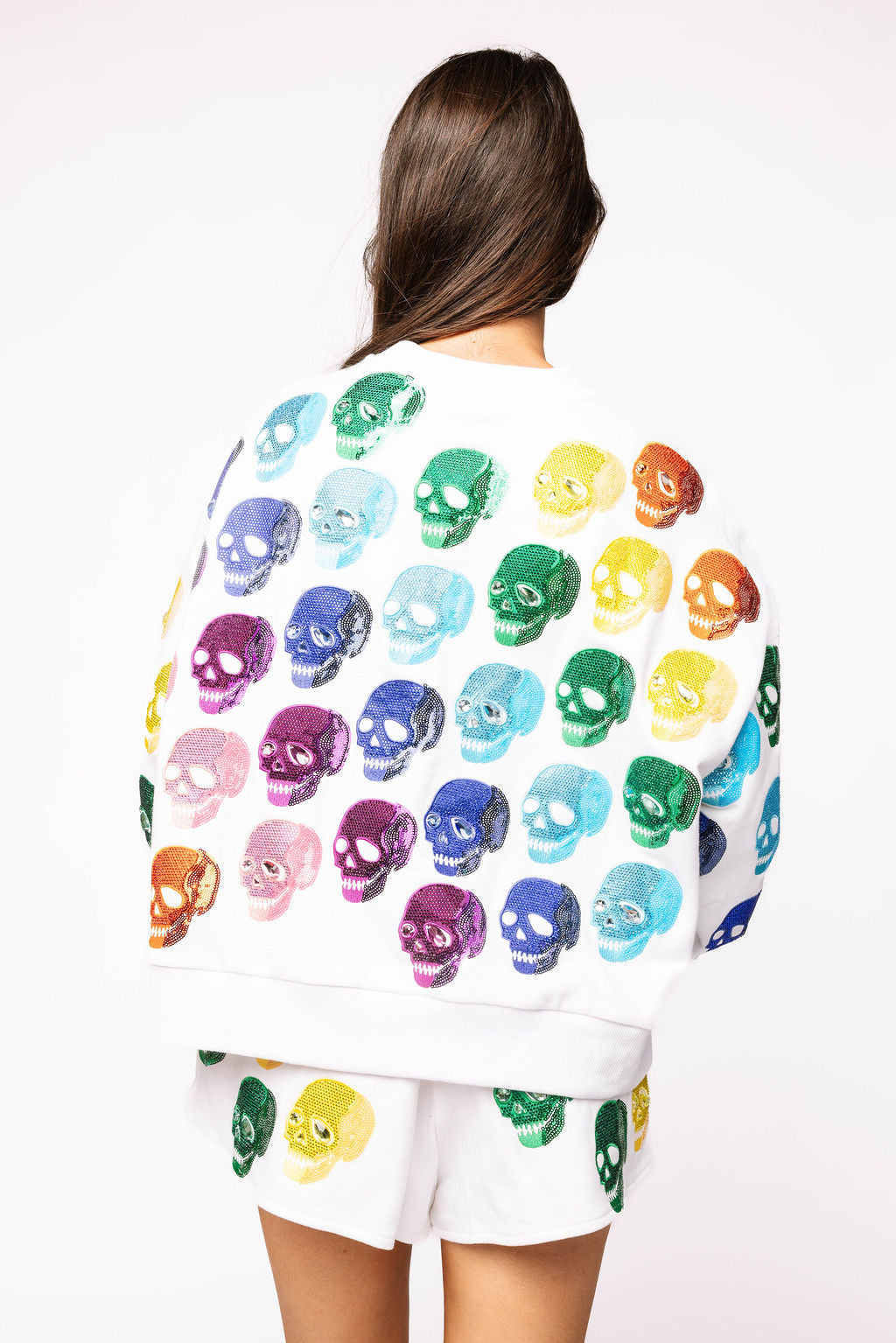 White Rainbow Skulls Short