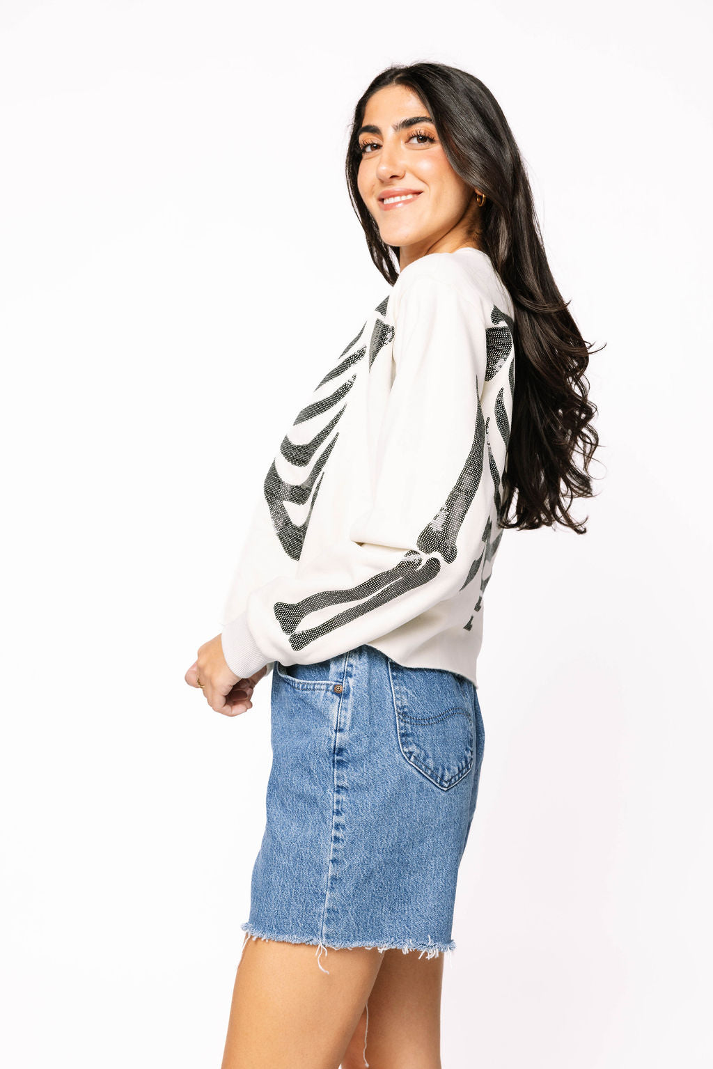 Ivory & Black Skeleton Sweatshirt