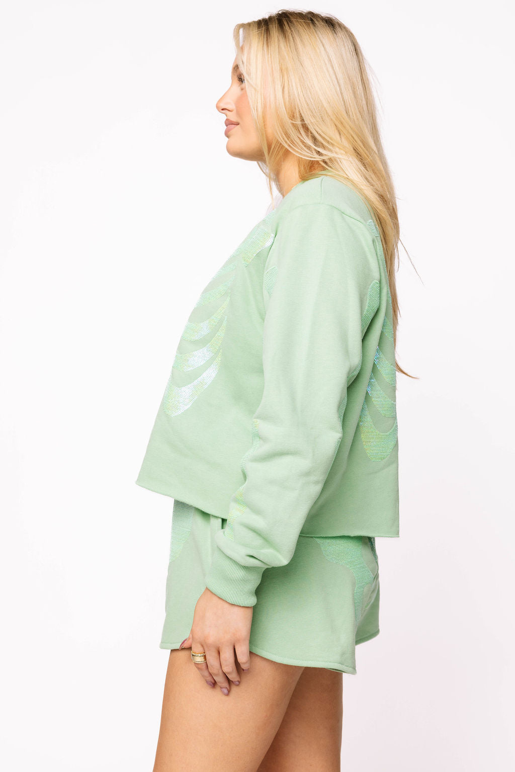 Light Green Tonal Skeleton Short