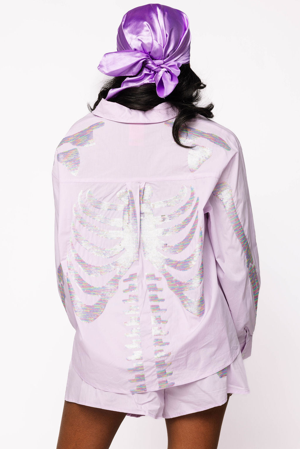Lavender Tonal Skeleton Cotton Short