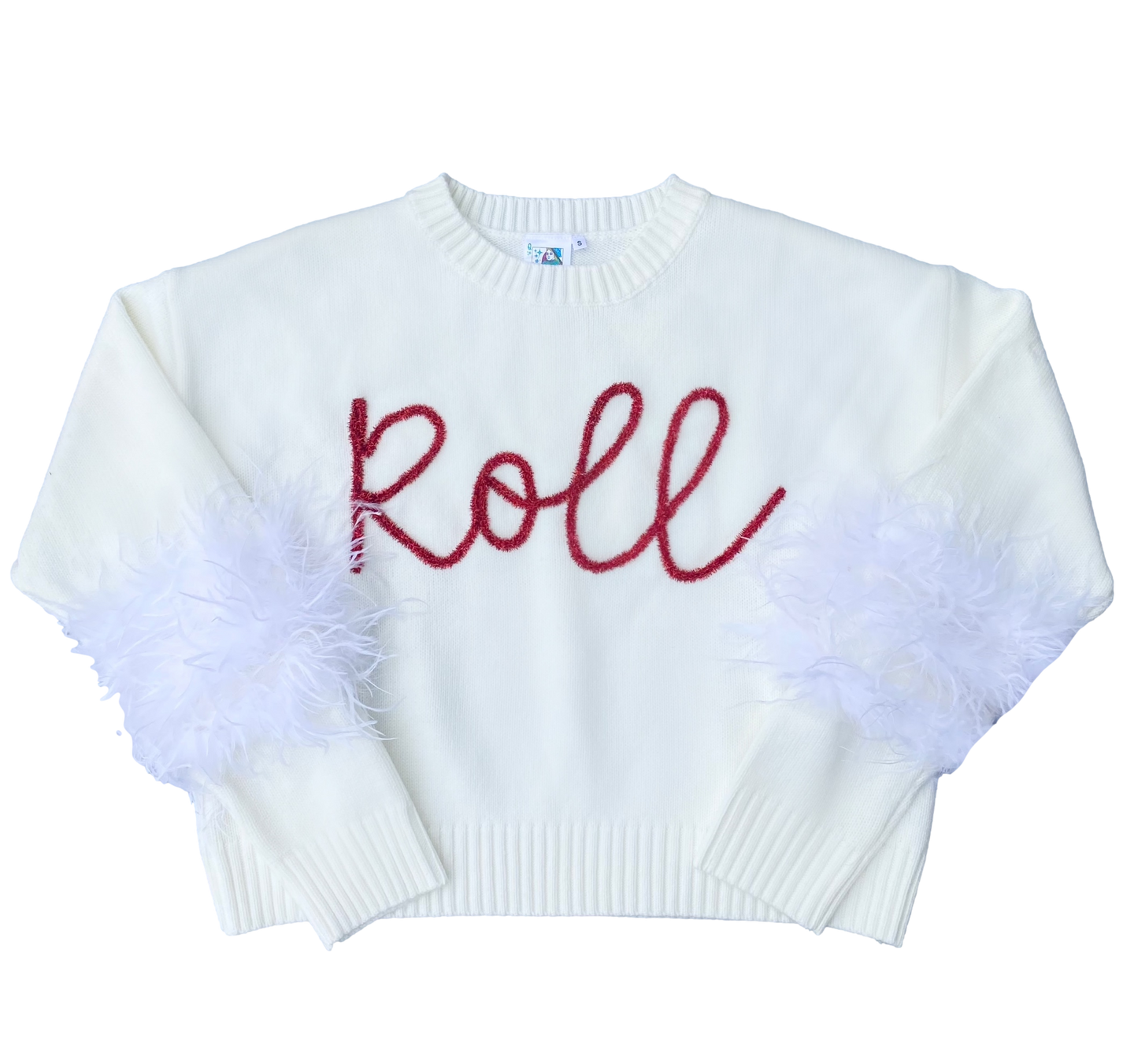 LICENSED - "Roll" Feather Sleeve Sweater