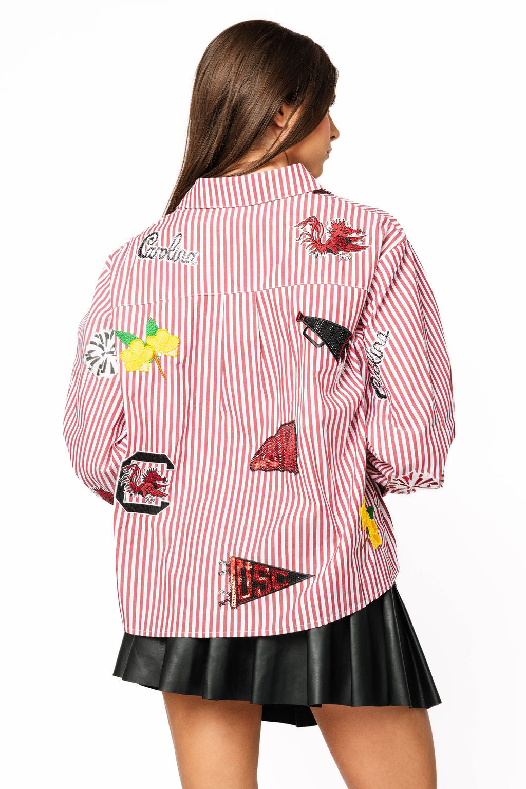 Licensed South Carolina Mini Icon Striped Button Down