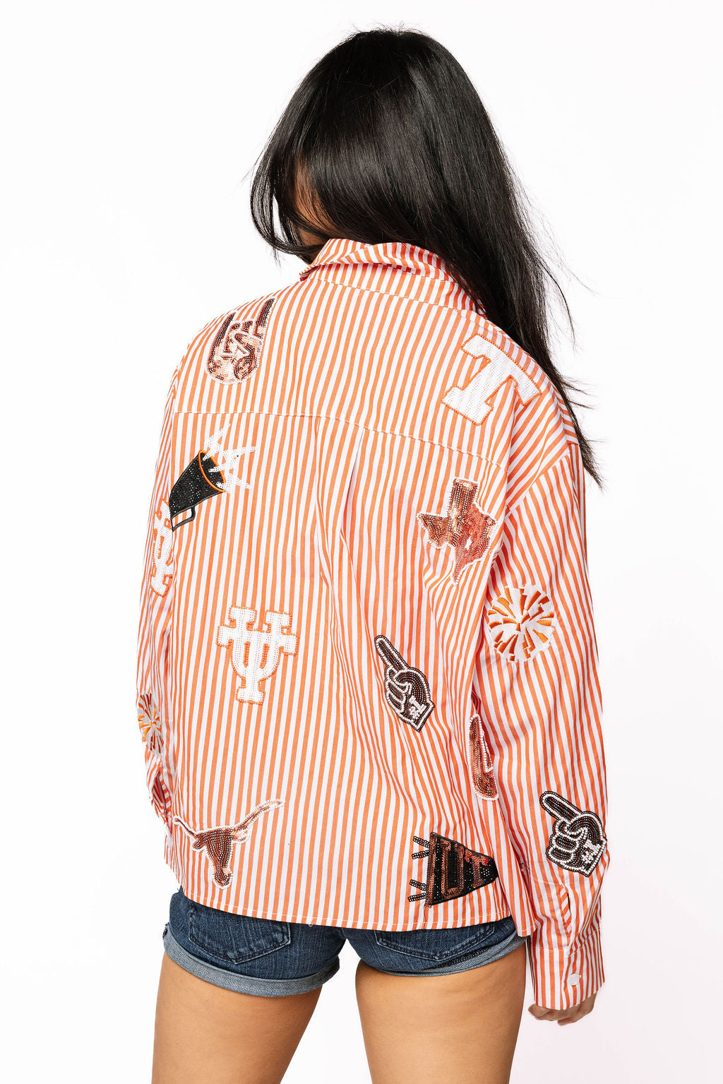 Licensed Texas Mini Icon Striped Button Down