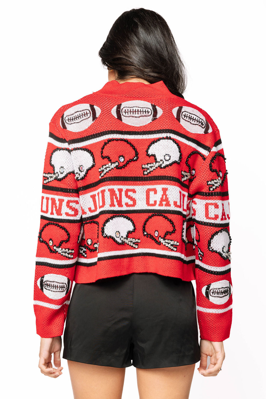 Licensed ULL Vintage Football Stripes Sweater
