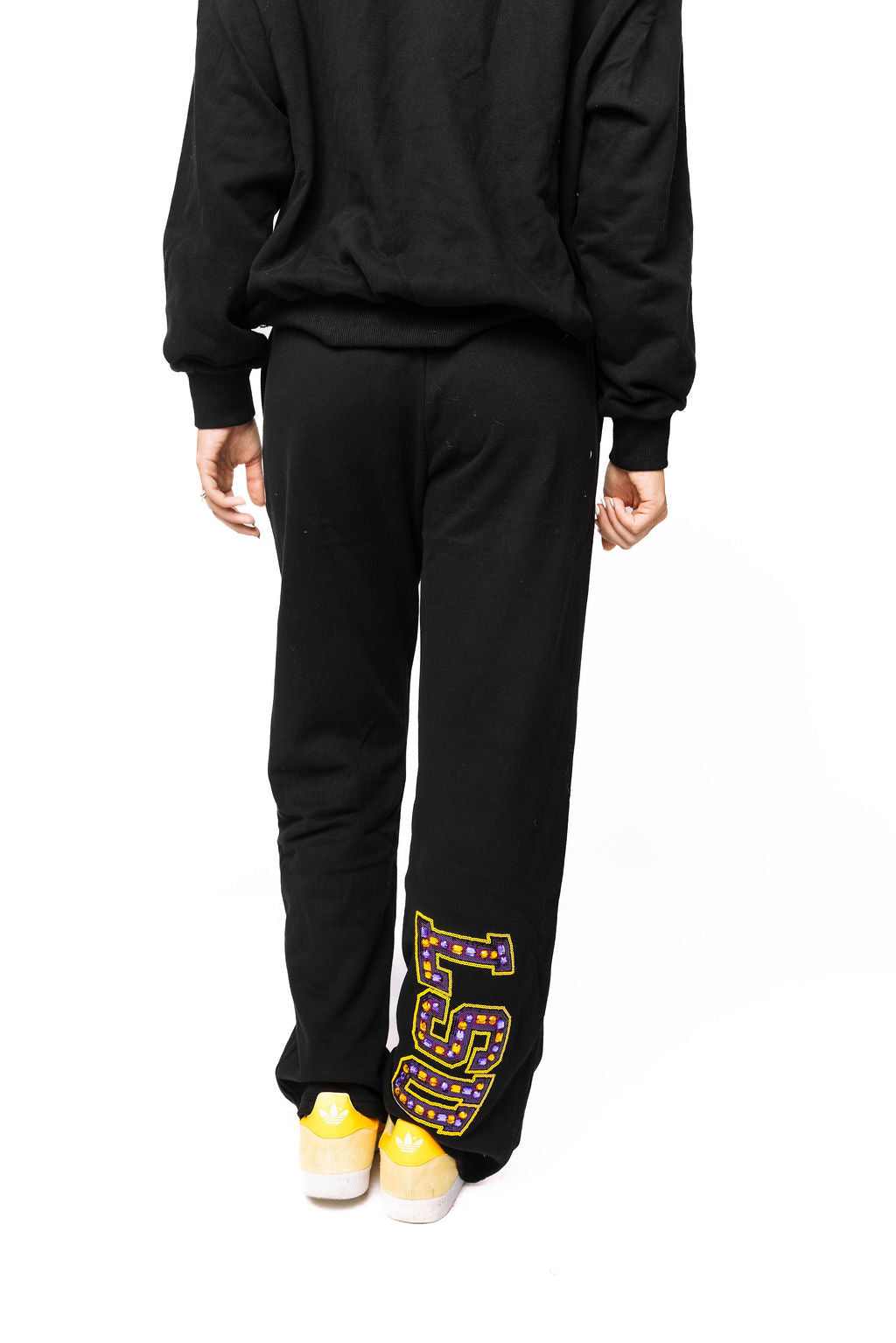 Licensed LSU Black with Multi Jewel Letter Sweatpants