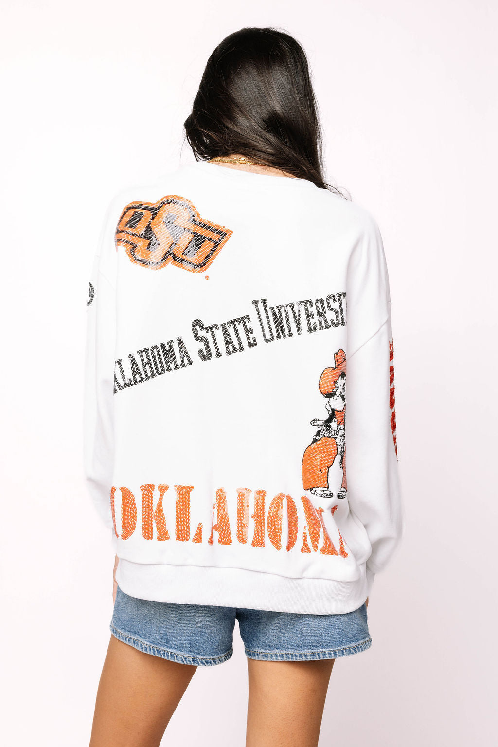 Licensed Oklahoma State Big Icons Scattered All Over Sweatshirt