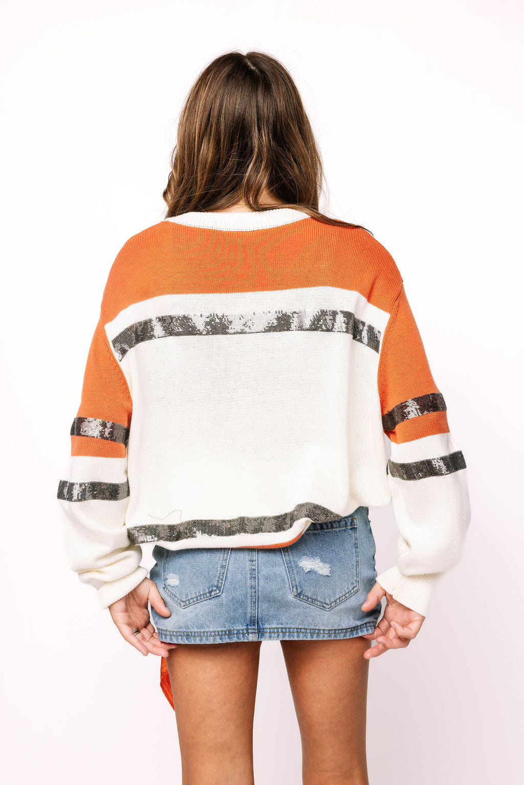 Licensed Texas Striped Colorblock Sweater