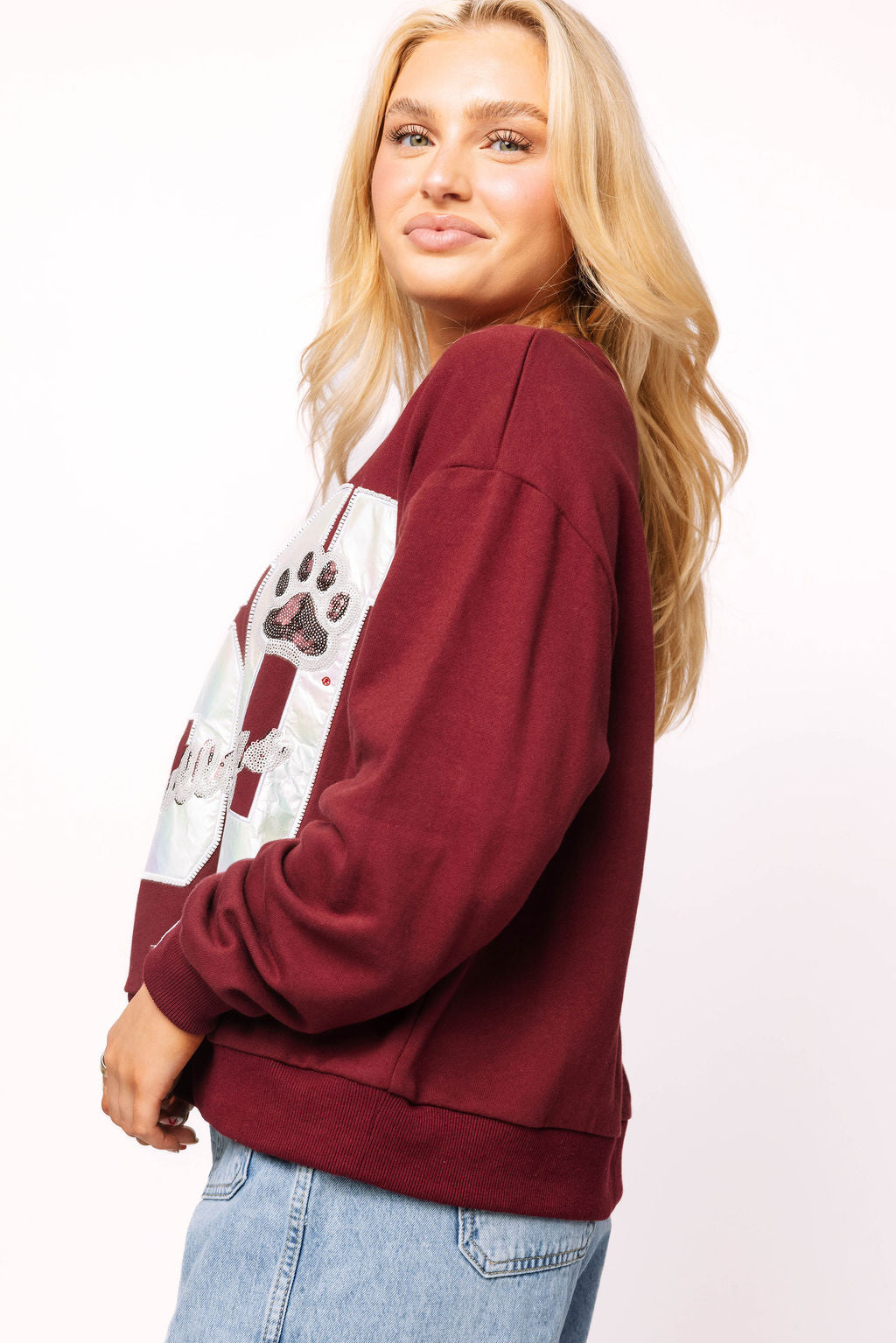 Licensed Miss State Metallic Word With Icons Sweatshirt