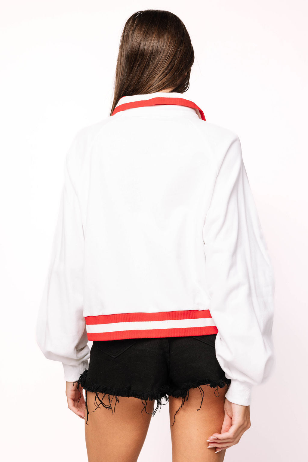 Licensed Arkansas Striped Collar Circular Mascot Sweatshirt