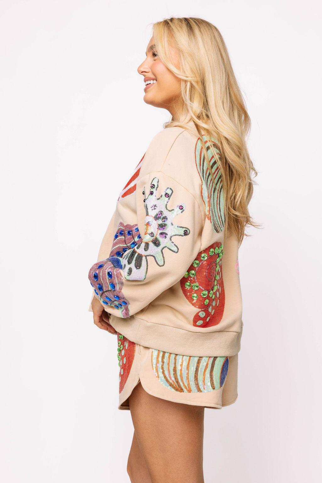 Beige Multi Shell Short