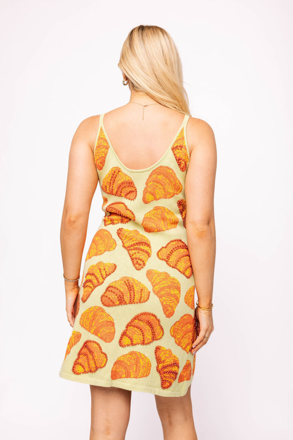 Light Green Pearl Croissant Tank Dress