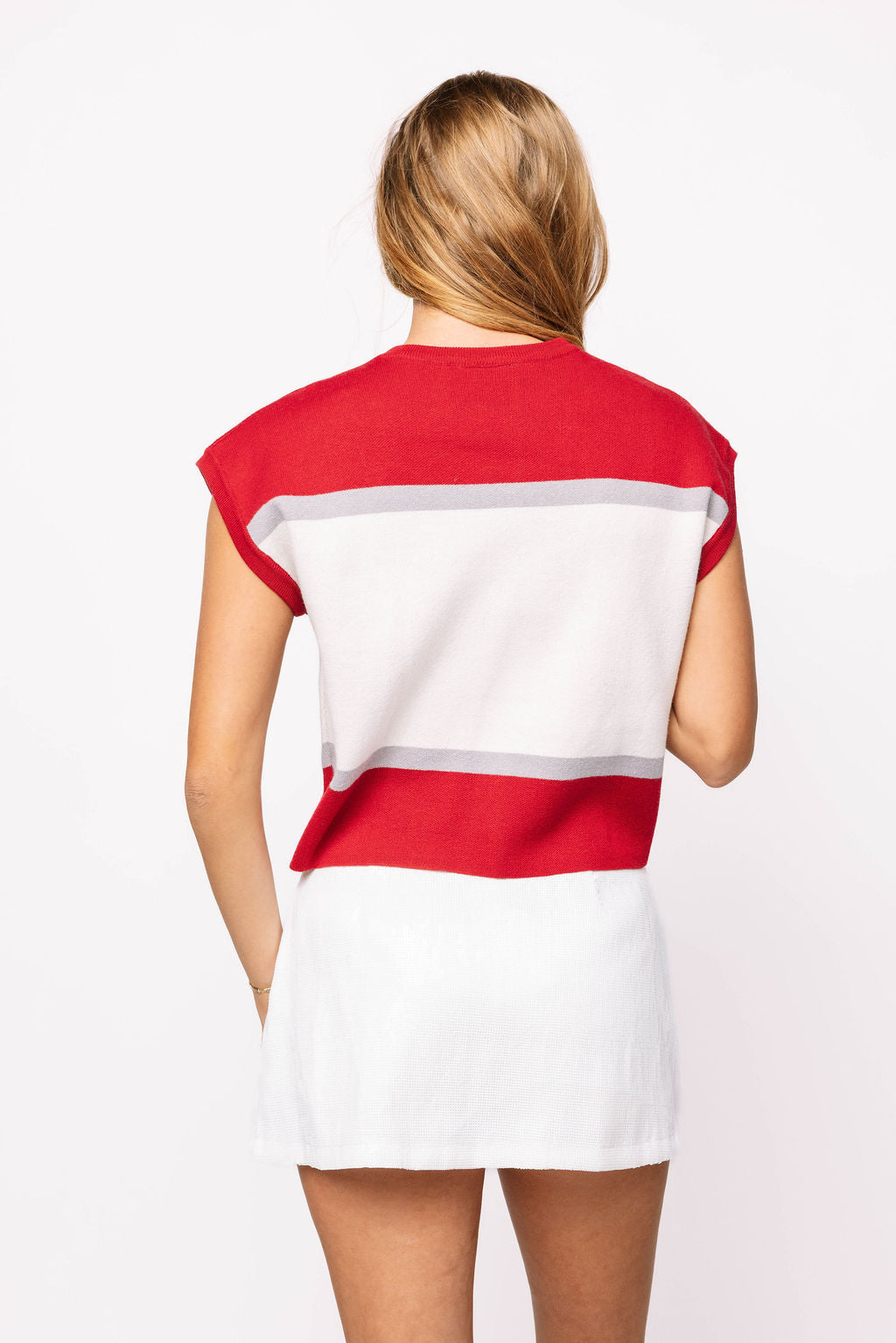 Licensed 'Bama' Colorblock Jewel Letter Short Sleeve Sweater