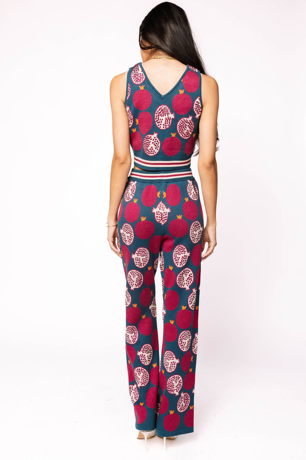 Sample Dark Teal Pomegranate Knit Pant