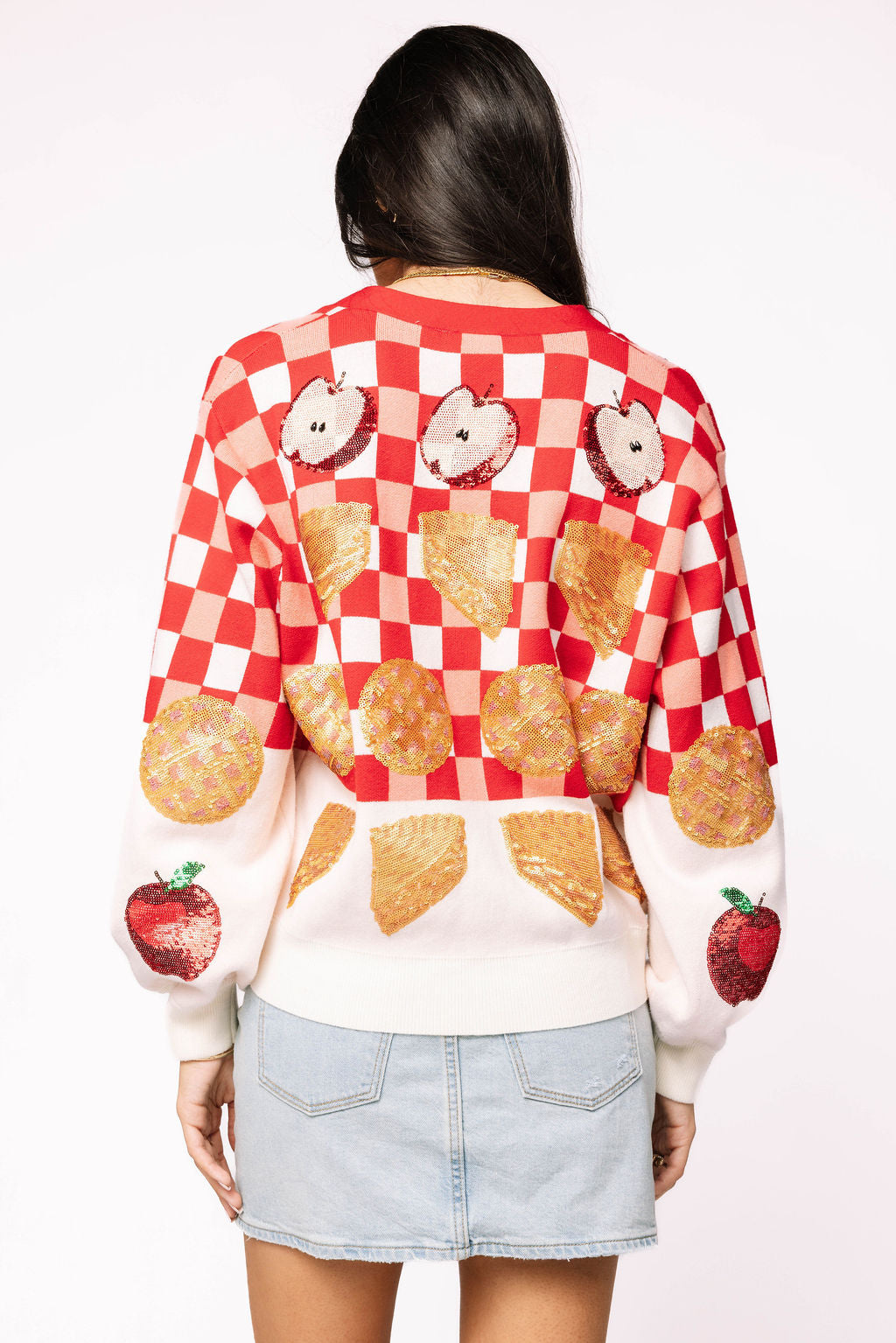 Red & White Apple Pie Button Up Cardigan