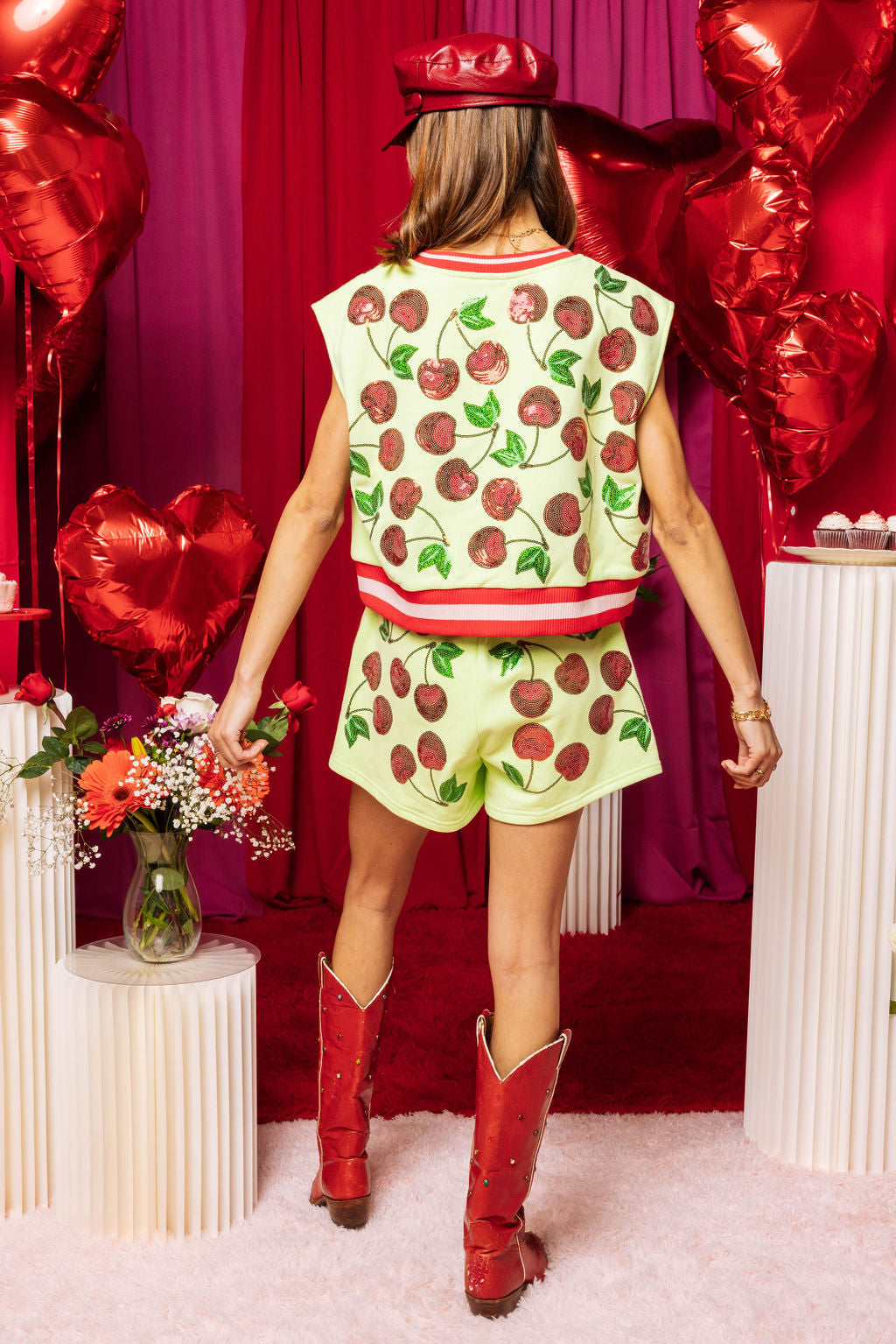 Light Green Cherry Shorts