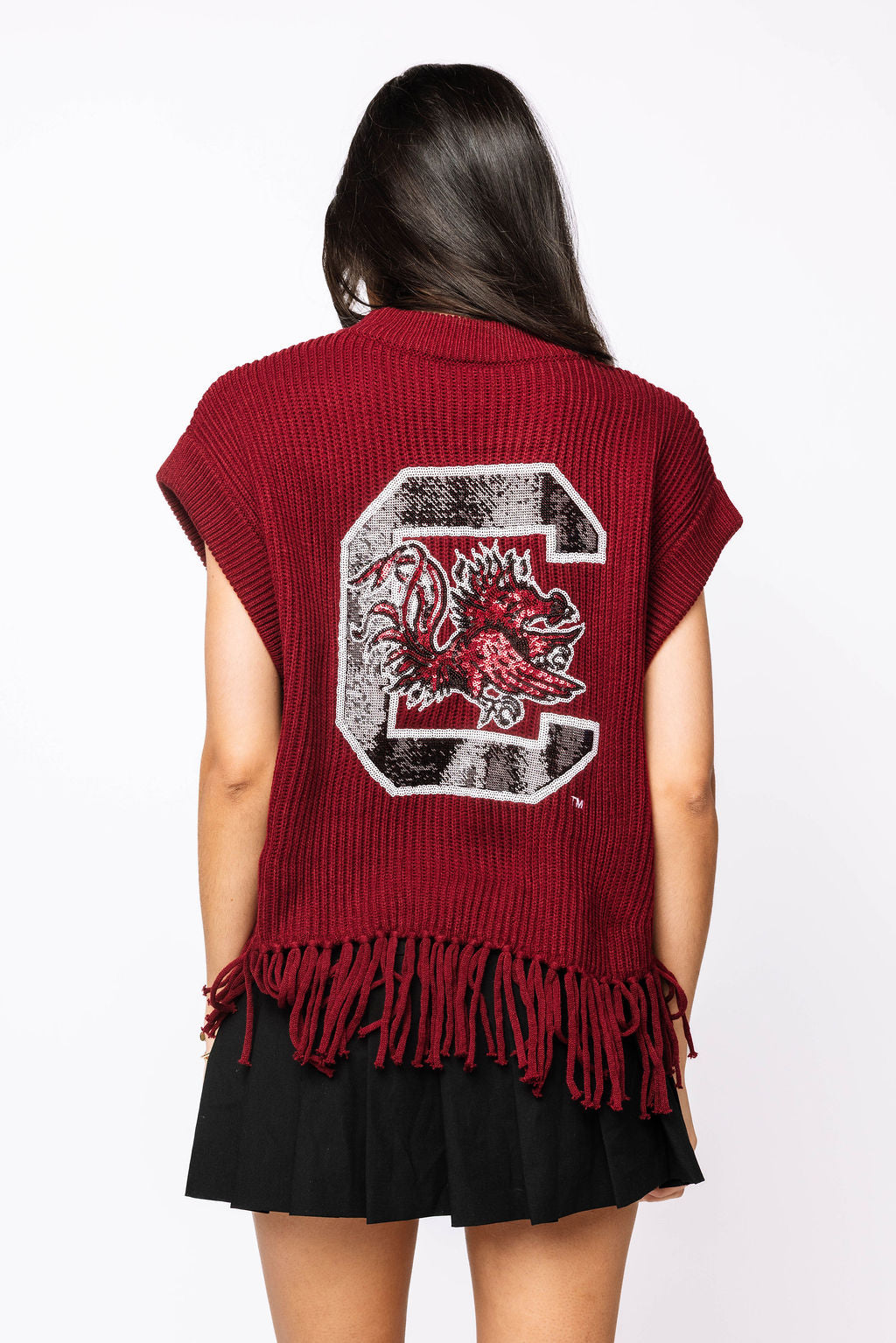 Licensed- Gamecocks Fringe Sweater Vest