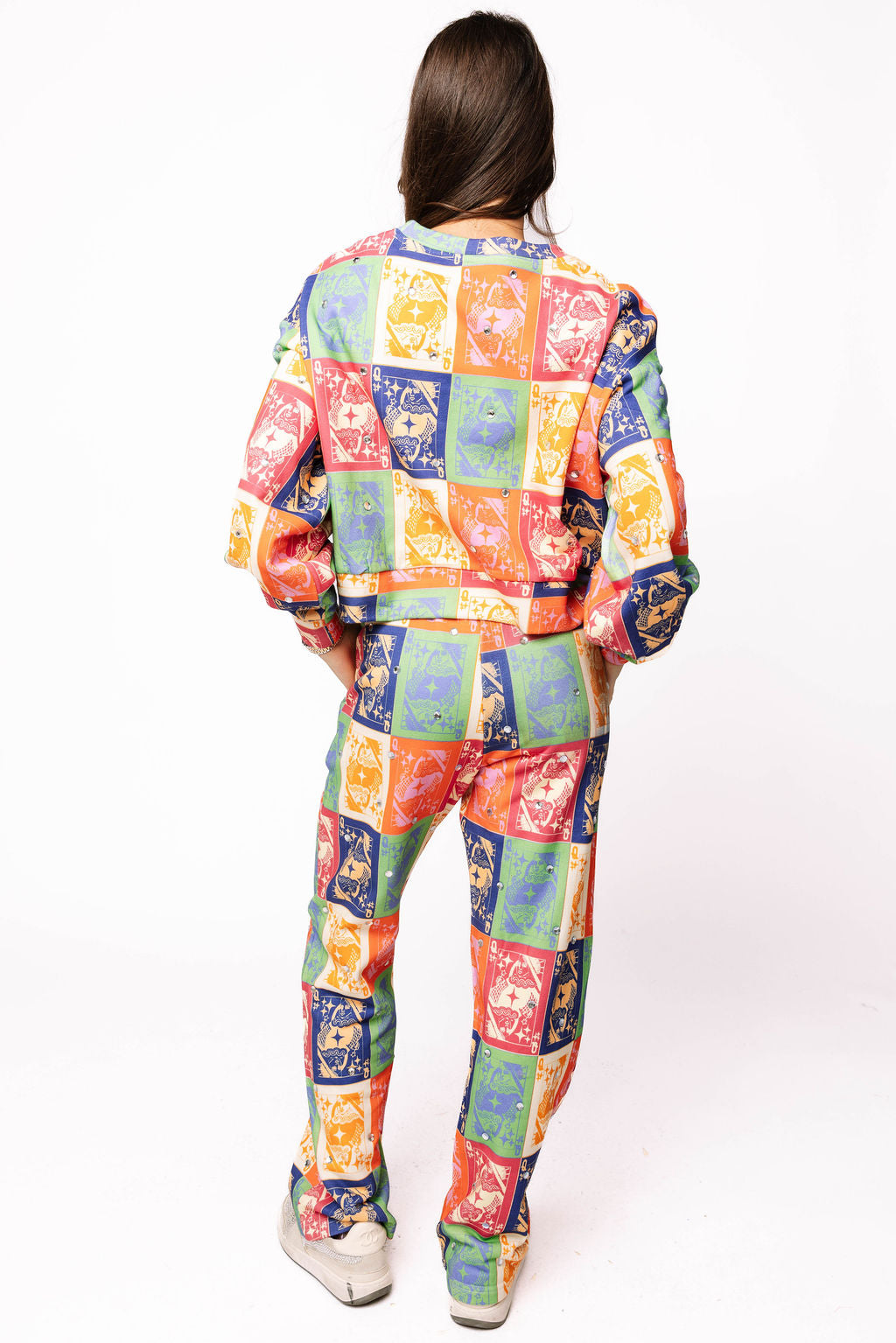 Fall Colorblock Queen Logo Sweatshirt