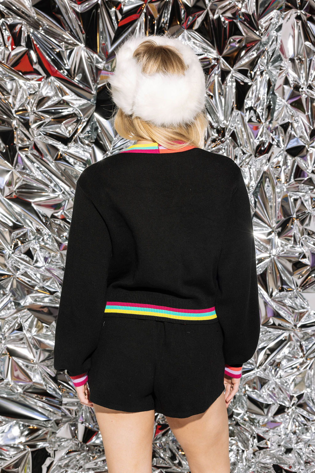 Black Pearl Snowmen Knit Shorts