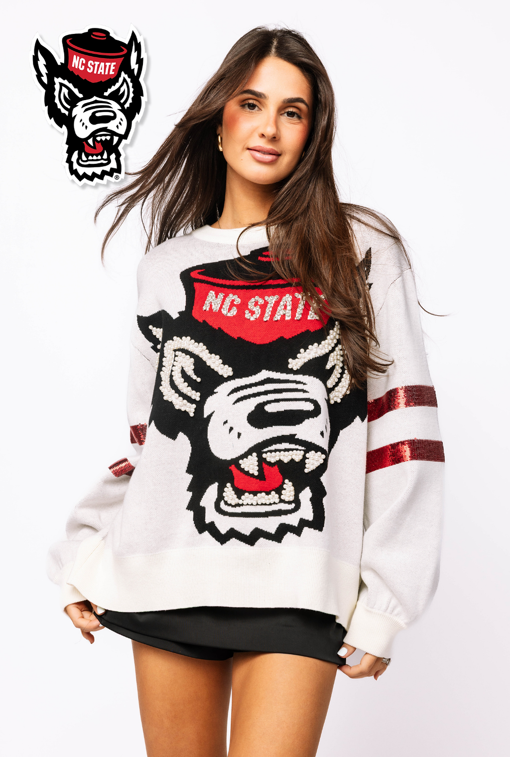 Licensed NC State Oversized Mascot Sweater