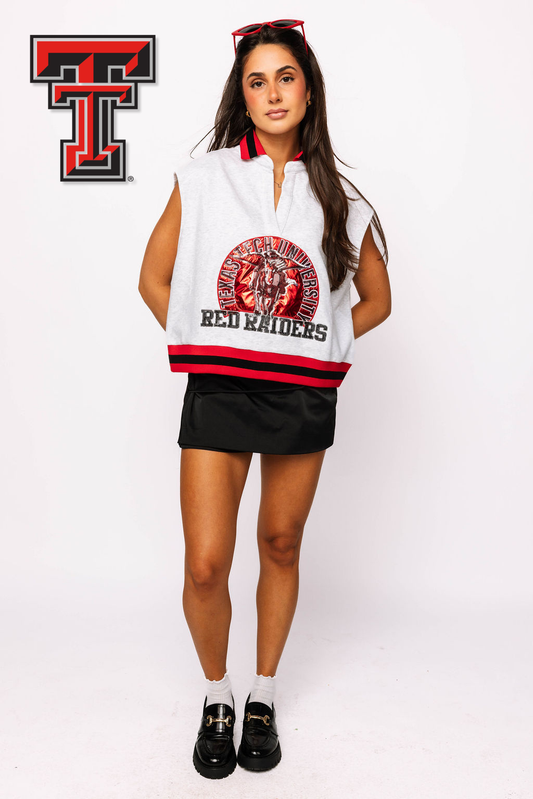 Licensed Texas Tech Striped Collar Circular Mascot Tank