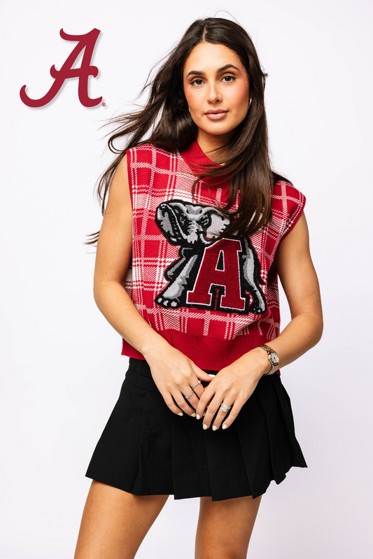 Licensed Plaid Alabama Sweater Vest