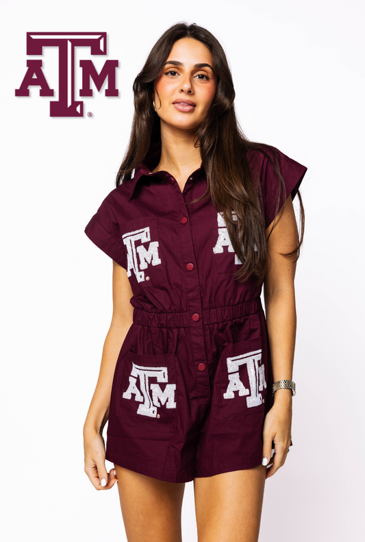 Licensed Texas A&M Mascot Pocket Romper