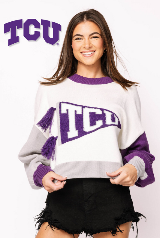 Licensed TCU Pennant Sweater