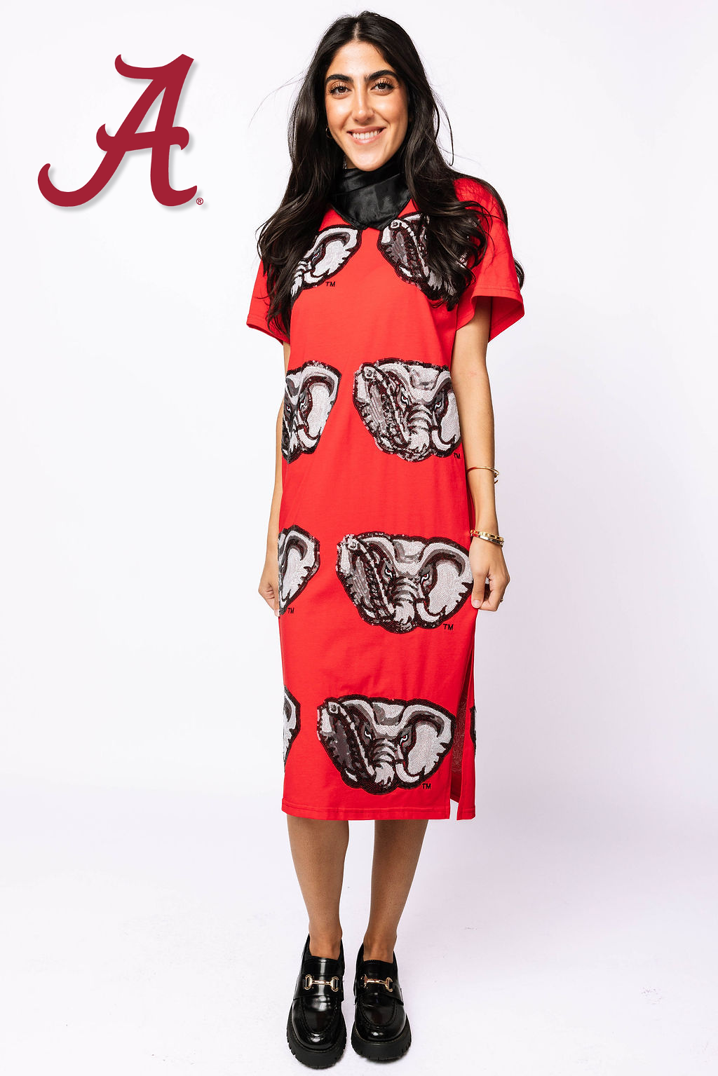 Licensed Alabama Mascot Midi Tee Dress
