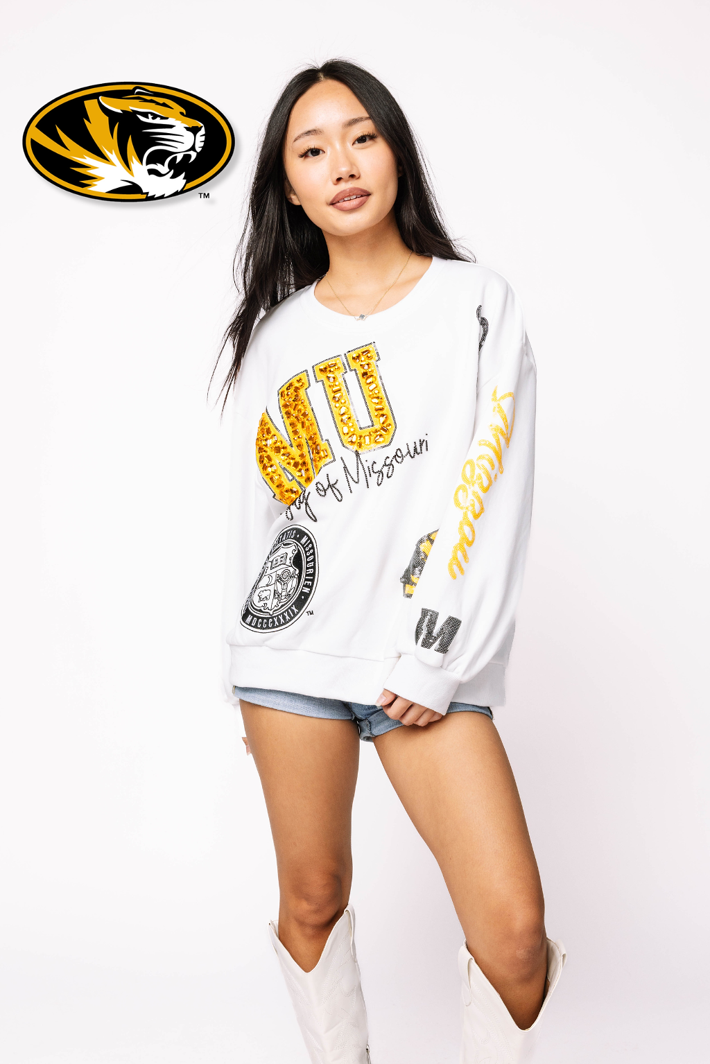 Licensed Mizzou Big Icons Scattered All Over Sweatshirt