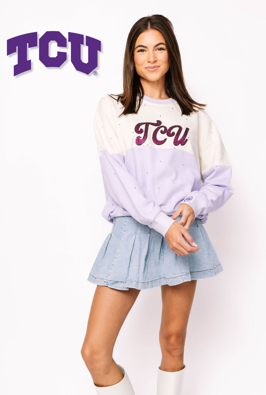 Licensed TCU Pastel Two Tone Sweatshirt