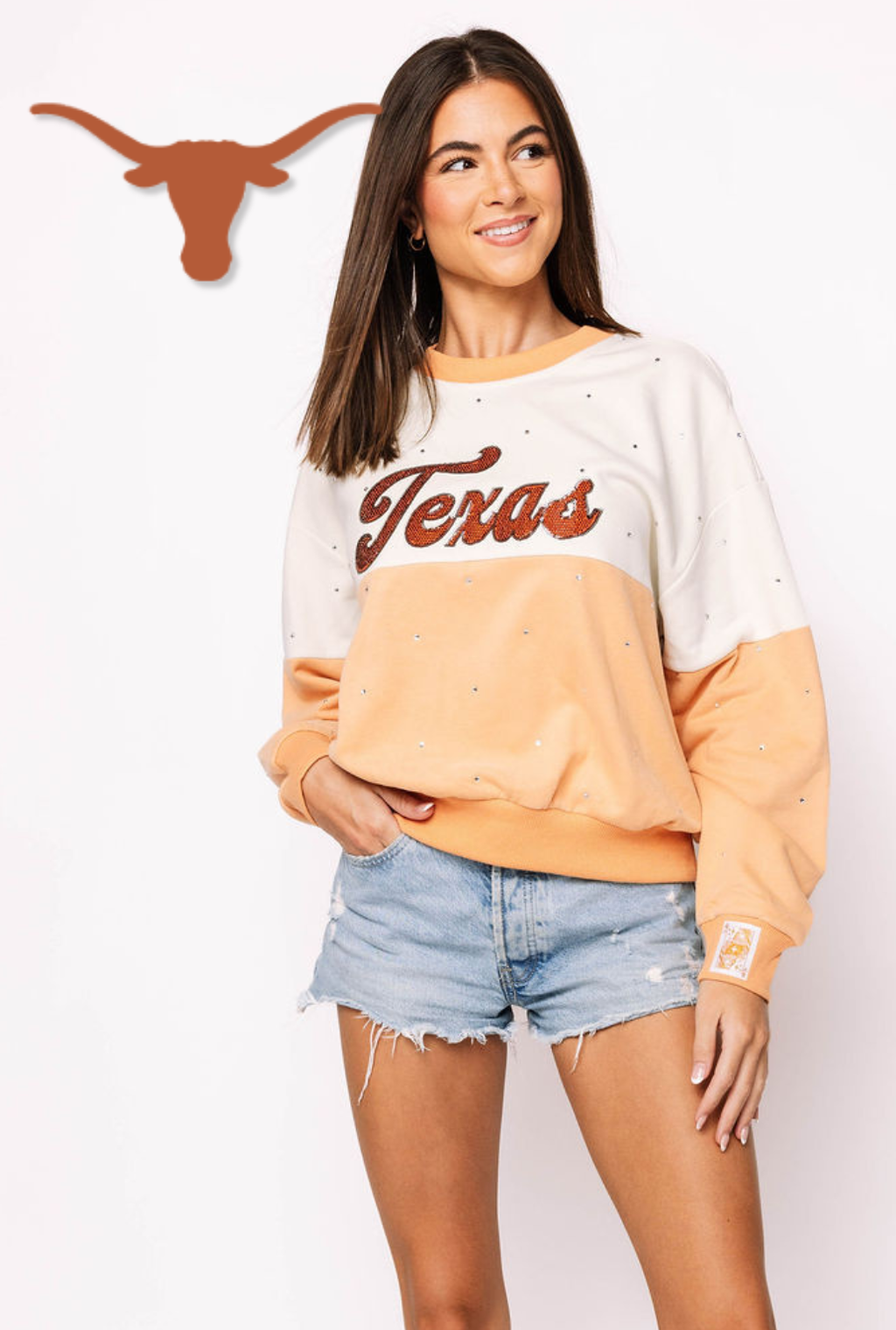 Licensed Texas Pastel Two Tone Sweatshirt