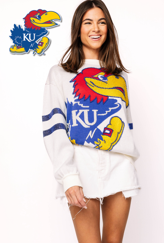 Licensed Kansas Oversized Mascot Sweater