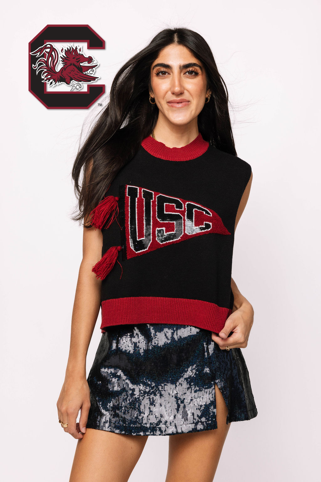 Licensed 'USC' Pennant Sweater Tank
